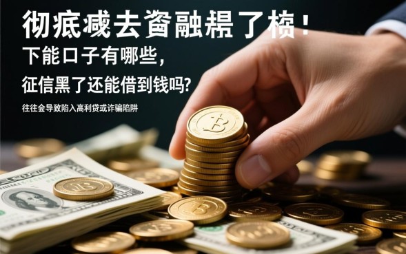 黑了能下的口子有哪些,征信黑了还能借到钱吗 黑了能下的口子有哪些