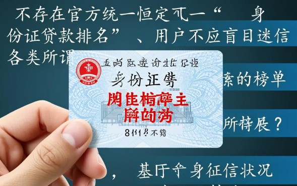 身份证贷款排名怎么样?身份证贷款哪个平台容易下款安全? 身份证贷款哪个平台容易下款安全