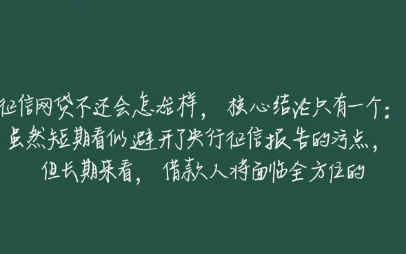 不上征信网贷不还会怎么样