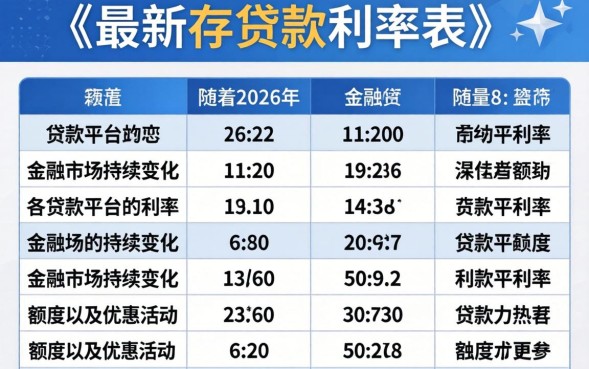 2026年各大银行存贷款利率一览